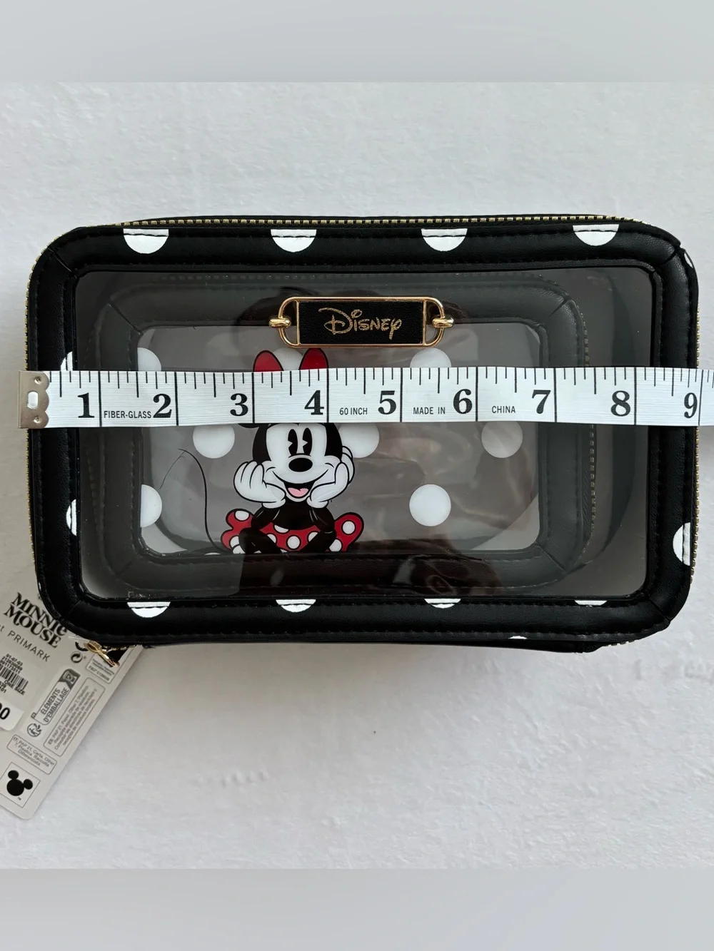 Disney Primark Minnie Mouse Set of Two Clear Cosmetic Makeup Travel Bags NWT